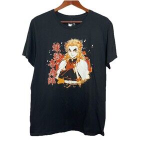Demon Slayer Men's Medium Black Graphic Tshirt NEW Anime Cotton
